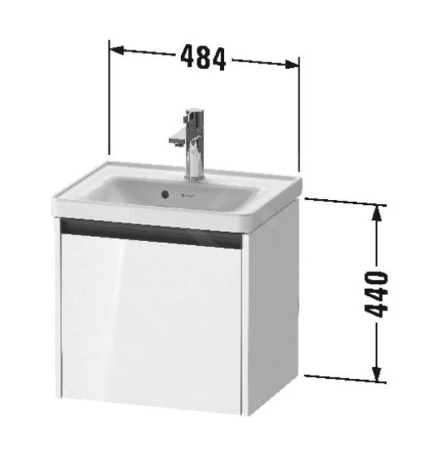 Duravit Ketho.2 - Wastafelkast 440x484x375 Mm, 1 Lade, Mat Wit K25080018180000 - Afbeelding 2