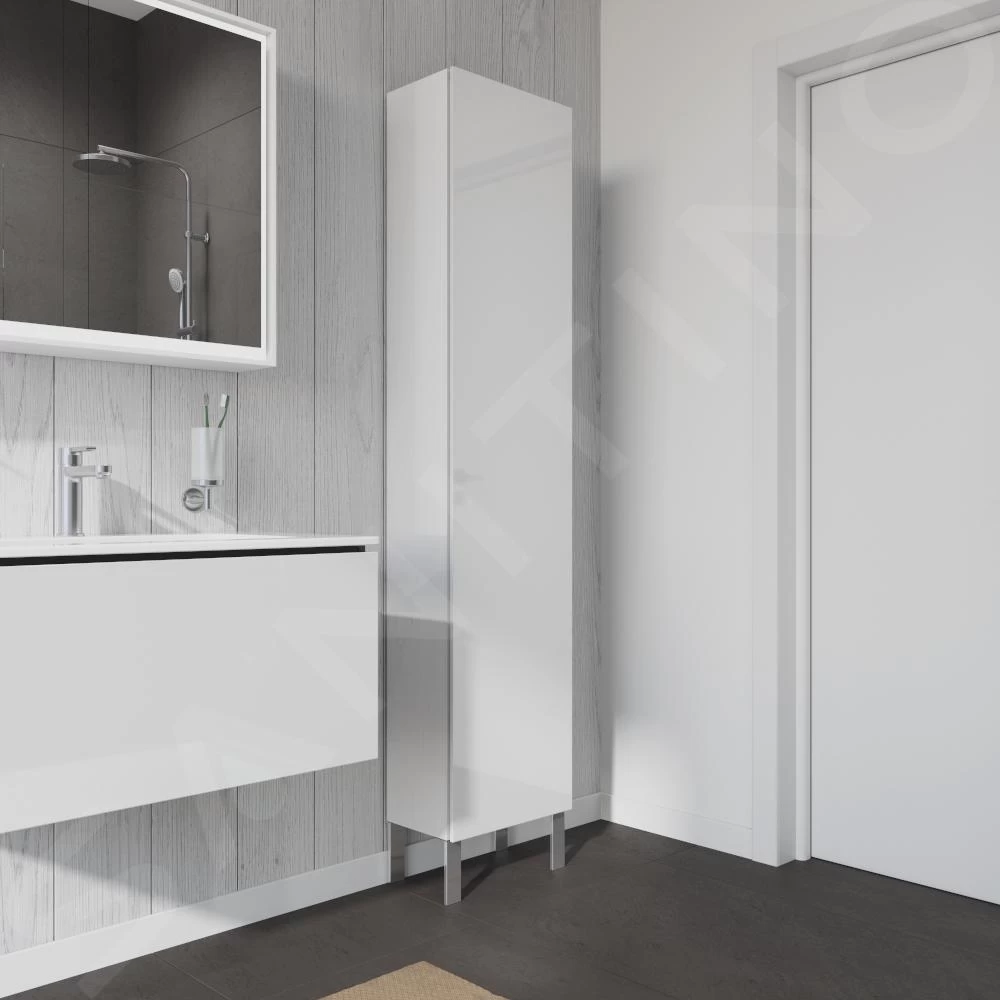 Duravit L-Cube - Hoge Badkamerkast 1760x500x243 Mm, Rechts, Glanzend Wit LC1171R2222 - Afbeelding 8