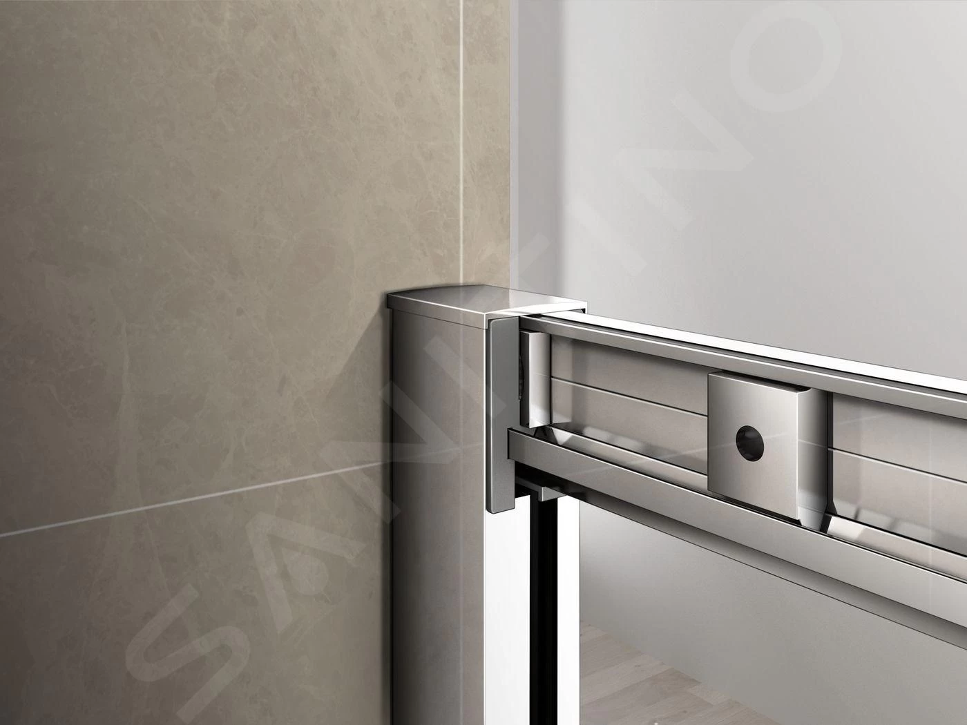 Lansanit LitIN Vati - Douche Schuifdeur 1200 Mm, Glanzend Aluminium/helder Glas SR12-6-190-C - Afbeelding 4