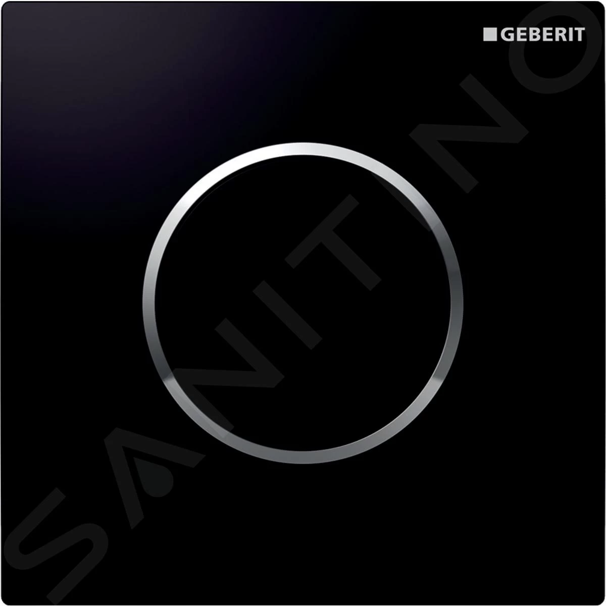 Geberit Spoelsystemen - Urinoirstuursysteem Met Pneumatische Spoelactivering, Bedieningsplaat Type 10, Zwart/chroom 116.015.KM.1