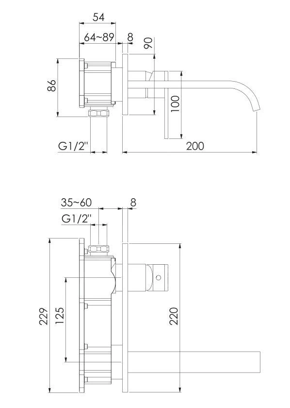Steinberg 135 - Inbouw Wastafelkraan, Chroom 135 1864 3 - Afbeelding 2