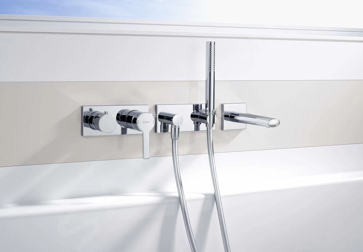 Hansa Living - Set Met Handdouche, Douchehouder En Doucheslang, Inbouw, Chroom 44430100 - Afbeelding 3