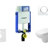 Geberit Kombifix - Toiletset Met Sigma20 Bedieningsplaat, Wit/glazend Chroom + Duravit D-Code Hangend Toilet En Wc Bril, Rimless, SoftClose 110.302.00.5 NH4