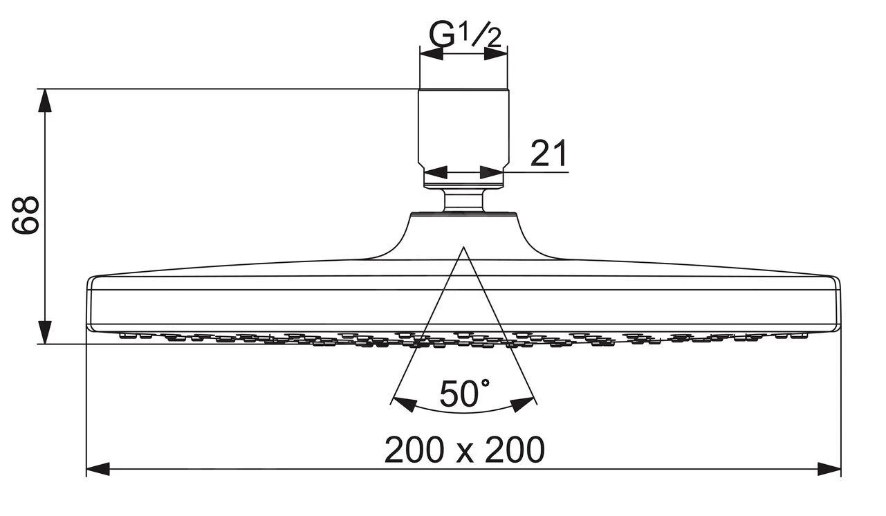 Hansa Basicjet - Regendouche Style 200x200 Mm, Chroom 44740200 - Afbeelding 2