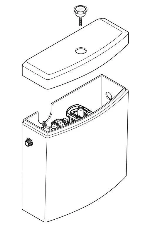 Villeroy & Boch O.novo - Stortbak Voor Staande Toiletpot, Met Zijaansluiting, CeramicPlus, Alpine Wit 5760S1R1 - Afbeelding 2