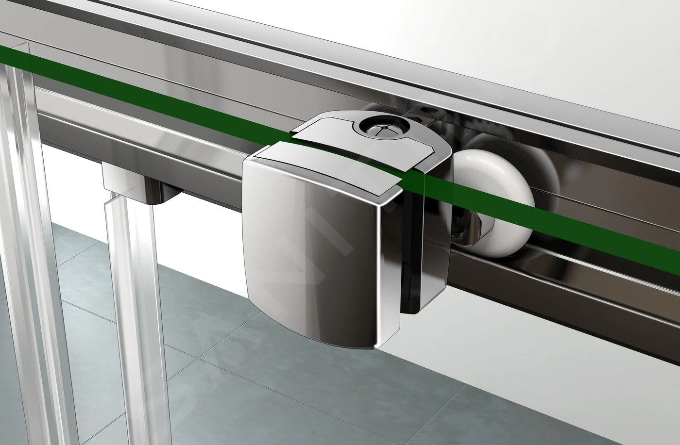 Lansanit LitIN Vati - Douche Schuifdeur 1200 Mm, Glanzend Aluminium/helder Glas SR12-6-190-C - Afbeelding 7