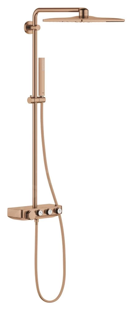 Grohe Euphoria SmartControl - Douchesysteem Cube 310 Duo Met Thermostaatkraan, 2 Straalsoorten, Geborsteld Warm Sunset 26508DL0