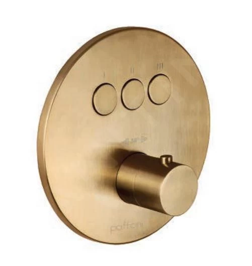 Paffoni Compact Box - Thermostatische Inbouwkraan, Voor 3 Uitgangen, Geborsteld Goud CPT019HGSP