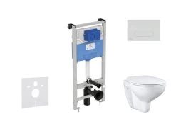 Ideal Standard ProSys - Toiletset- Inbouwreservoir, Closet, WC-zitting Bau Ceramic, Oleas M1 Bedieningsplaat, Rimless, SoftClose, Wit ProSys120M SP64