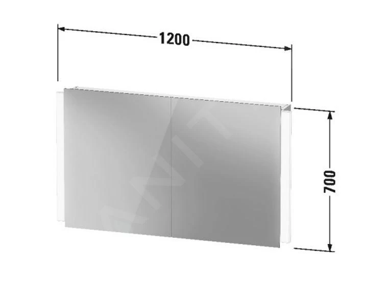 Duravit Ketho.2 - Spiegelkast Met LED Verlichting, 700x1200x157 Mm, 2 Deuren K27138000001000 - Afbeelding 2