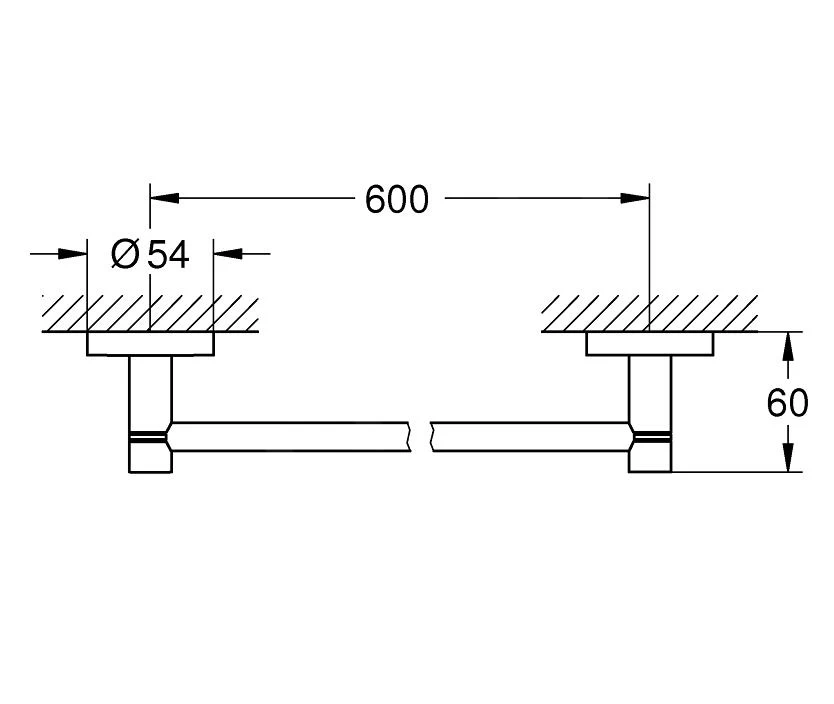 Grohe QuickFix Start - Handdoekhouder, Lengte 60 Cm, Supersteel 41178DC0 - Afbeelding 2