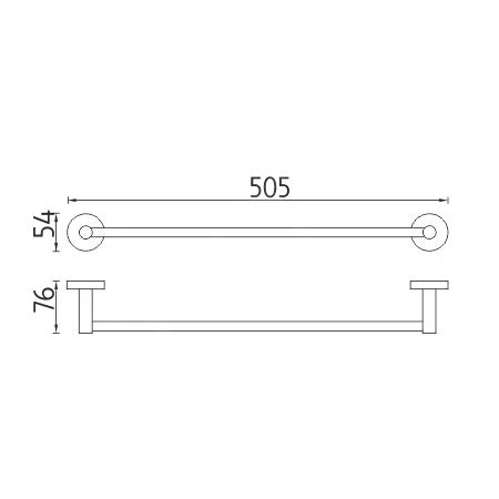 Kielle Aura - Handdoekhouder, Lengte 500 Mm, Chroom 40702010 - Afbeelding 2