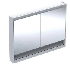 Geberit ONE - Spiegelkast Met LED-verlichting, 1200x900x150 Mm, 2 Deuren, Met Nis, Wit 505.835.00.2