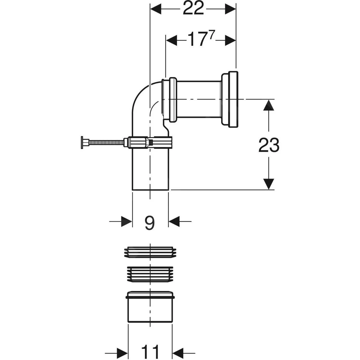Geberit Toebehoren - Afvoer Aansluitset Voor Staande Wc 131.082.16.1 - Afbeelding 2