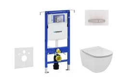 Geberit Duofix - Inbouwreservoir Voor Hangend Toilet Met SIGMA50 Bedieningsknop, Alpine Wit + Ideal Standard Tesi - Hangend Toilet En Wc-bril, Aquablade, SoftClose 111.355.00.5 NU8