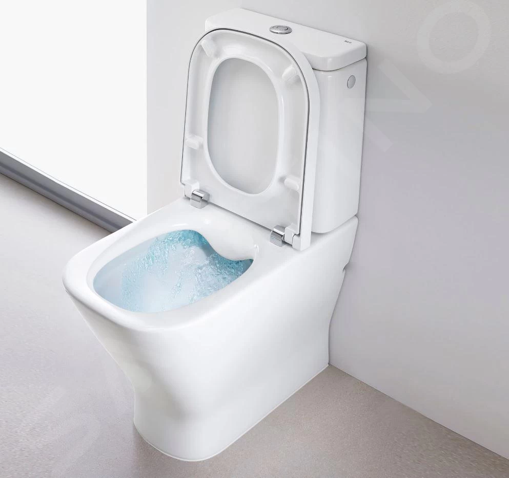 Roca The Gap - Duoblokpot, Vario Afvoer, Rimless, Wit A34273700H - Afbeelding 4