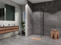 Lansanit LitLUX Slim Alvaro - Vaste Douchewand Black Line 800 Mm, Helder Glas SPZD80-B