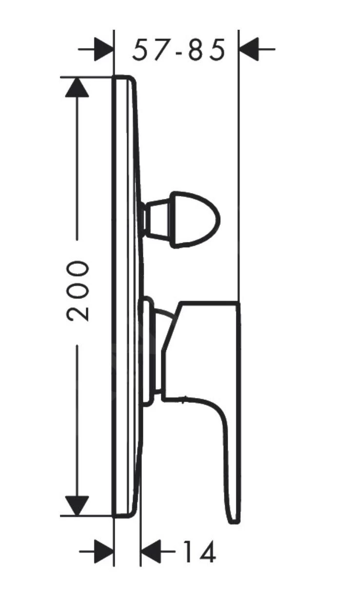 Hansgrohe Rebris E - Inbouw Badkraan, Met Inbouwdeel, Mat Zwart 72458670 - Afbeelding 2