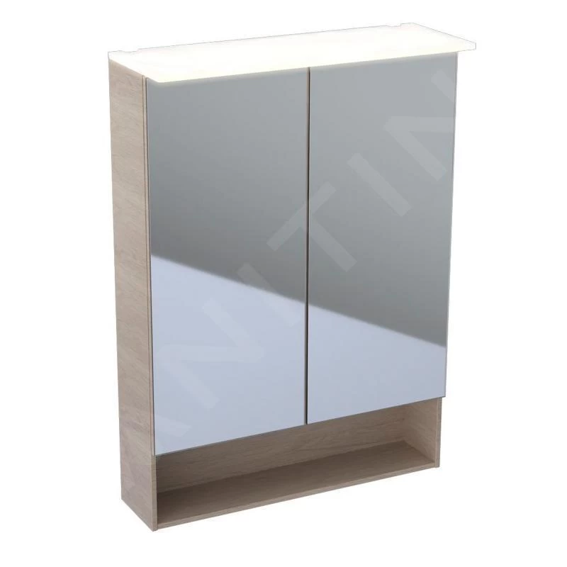 Geberit Acanto - Badkamer Bovenkast Met Spiegel 595x830 Mm, Mytic Eik 500.644.00.2