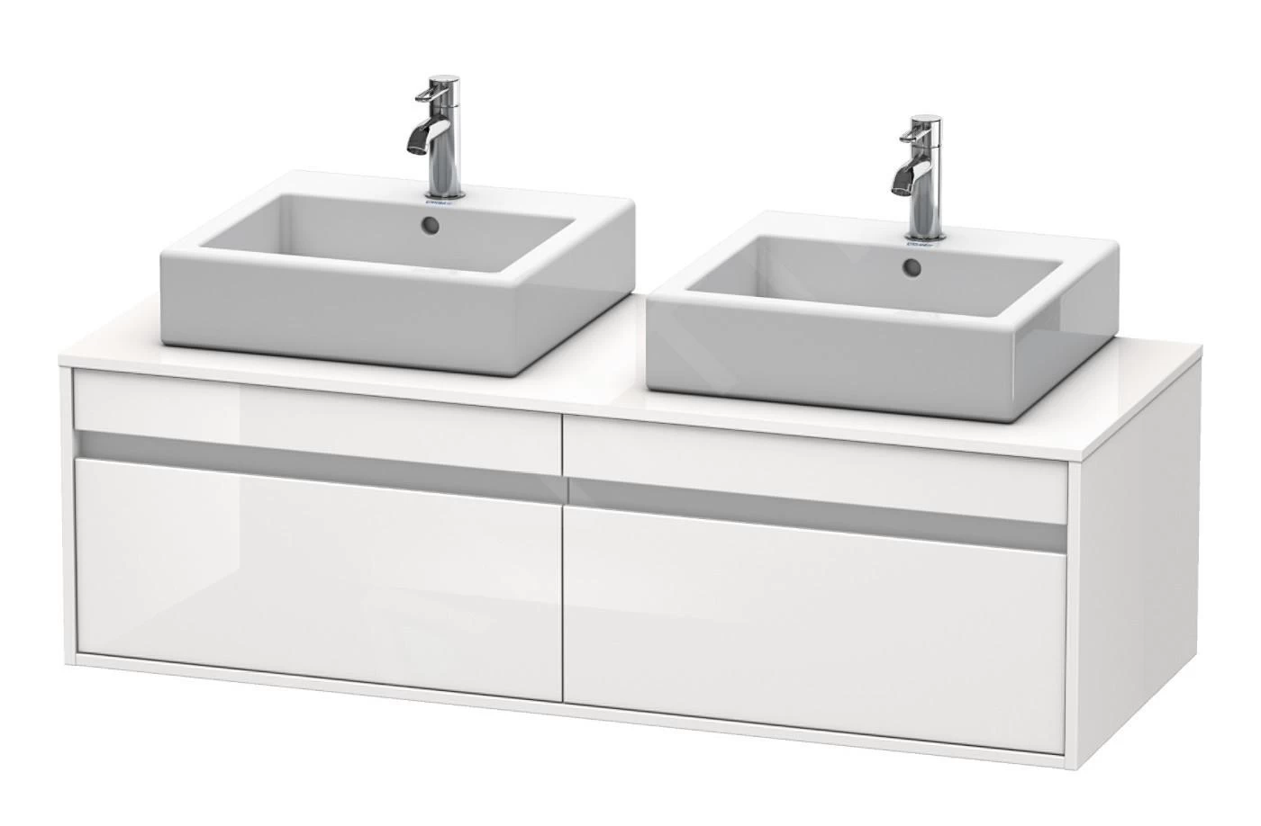 Duravit Ketho - Wastafelonderkast 426x1400x550 Mm, 2 Laden, Glanzend Wit KT6697B2222