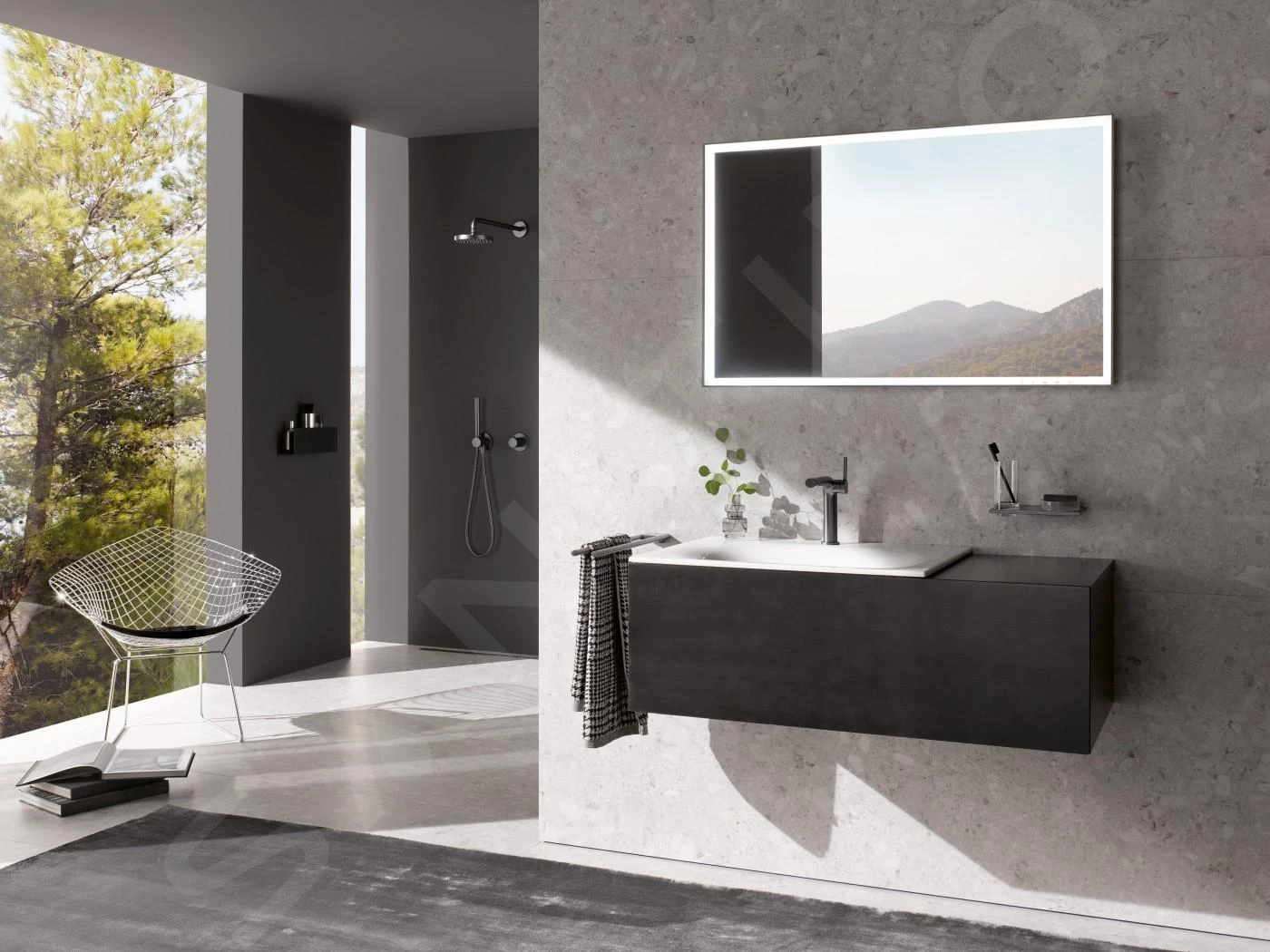 Keuco Edition 400 - Wastafelkraan, Zwart Chroom Geborsteld 51502130100 - Afbeelding 5