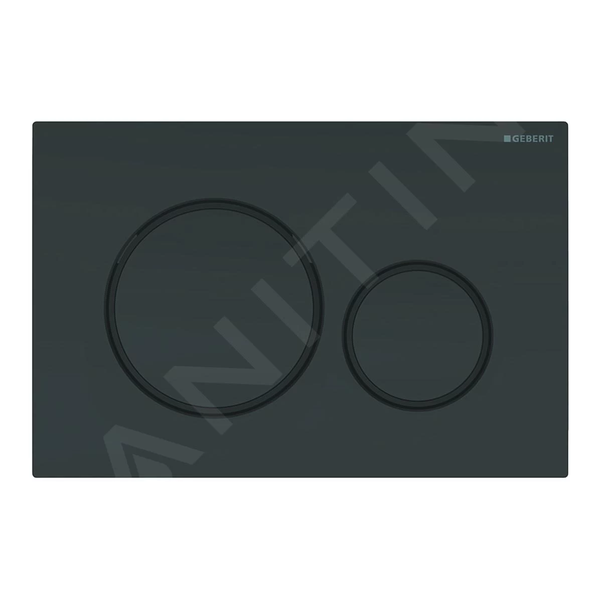 Geberit Sigma20 - Bedieningsplaat, Glanzend Zwart/mat Zwart Ring 115.882.DW.1IIJ3