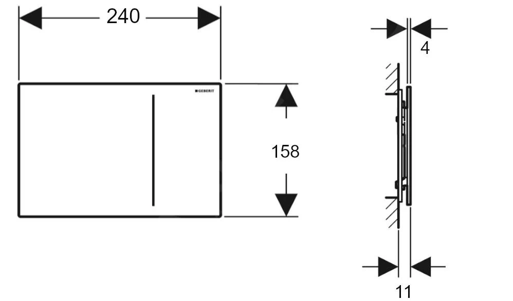Geberit Sigma70 - Bedieningsplaat, Glas/zand Grijs 115.620.JL.1 - Afbeelding 2