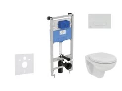 Ideal Standard ProSys - Toiletset- Inbouwreservoir, Closet, WC-zitting Eurovit, Oleas M1 Bedieningsplaat, Rimless, SoftClose, Wit ProSys120M SP52