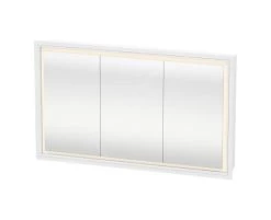 Duravit L-Cube - Spiegelkast Met LED-verlichting, Inbouw, 700x1200x155 Mm, 3 Deuren, Wit LC7653000001000