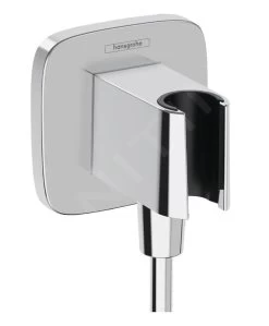 Hansgrohe Fixfit - Muuraansluitbocht Met Handdouchehouder, Chroom 26887000