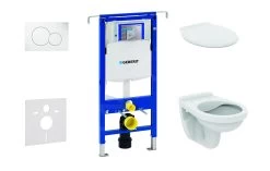 Geberit Duofix - Set Voorwandinstallatie, Closet Alpha Met WC-zitting, Sigma01 Bedieningsknop, Alpine Wit 111.355.00.5 NR1