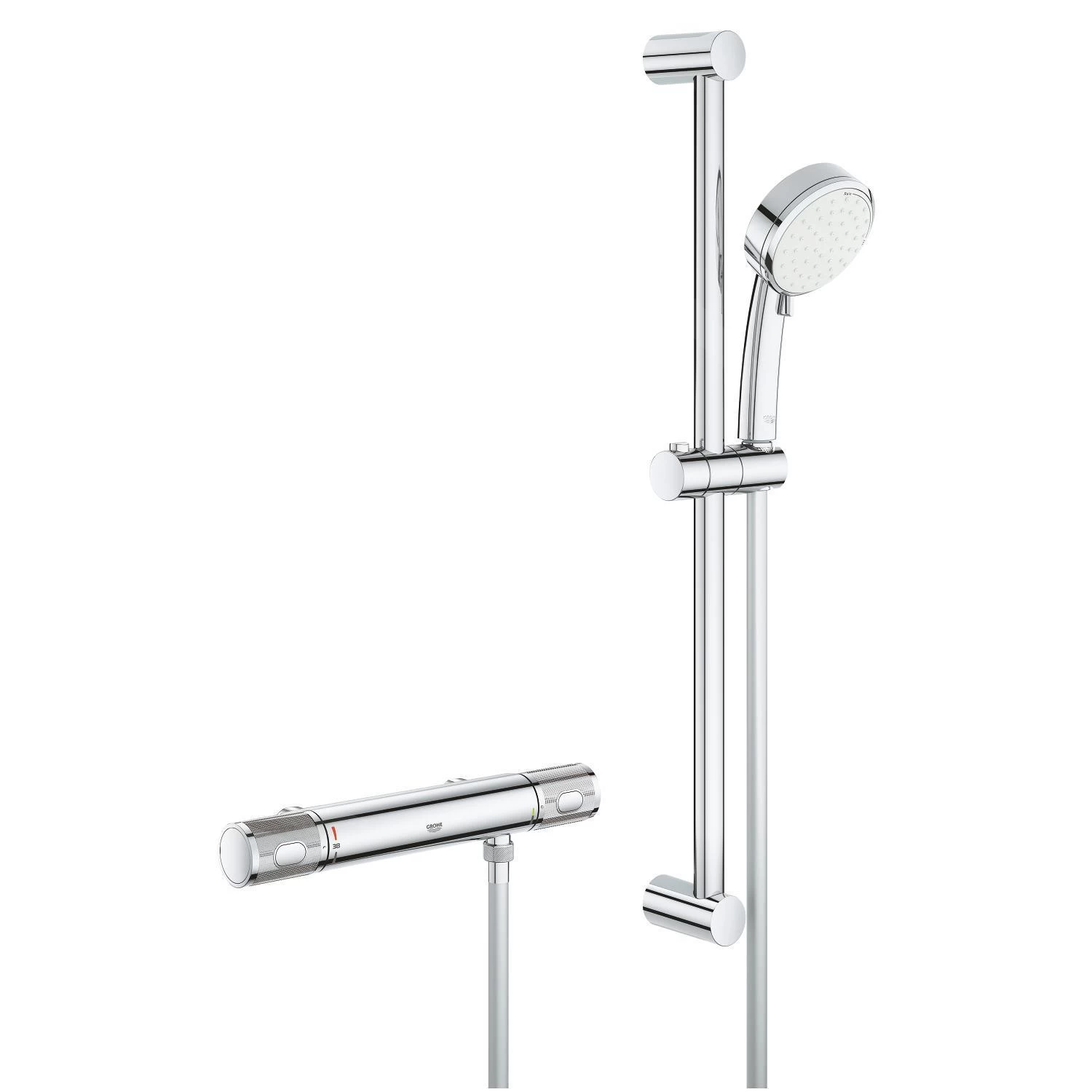 Grohe Grohtherm 1000 Performance - Douchekraan Met Thermostaat Opbouw, 2 Jets, Chroom 34785000