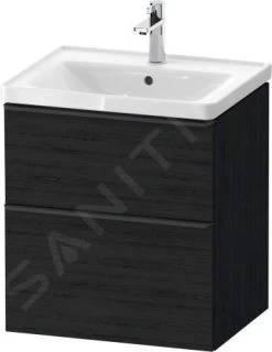 Duravit D-Neo - Wastafelonderkast Met Wastafel, 625x584x452 Mm, 2 Laden, Black Oak DE0147016160000
