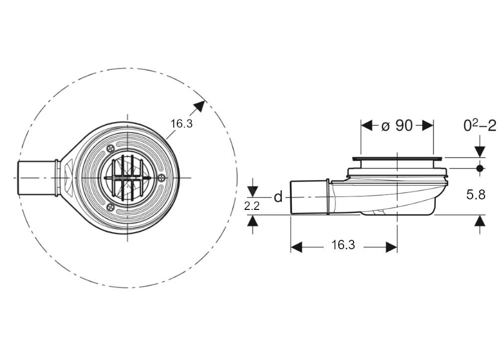 Geberit Toebehoren - Afvoerset Voor Douchebakken, Waterslothoogte 30 Mm 150.581.00.1 - Afbeelding 2