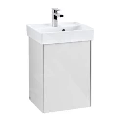 Villeroy & Boch Collaro - Wastafelonderkast, 410x546x344 Mm, 1 Deur, Scharnieren Rechts, Glossy White C00501DH