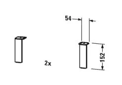 Duravit Toebehoren - Steunpoten, 2st, Chroom UV999300000