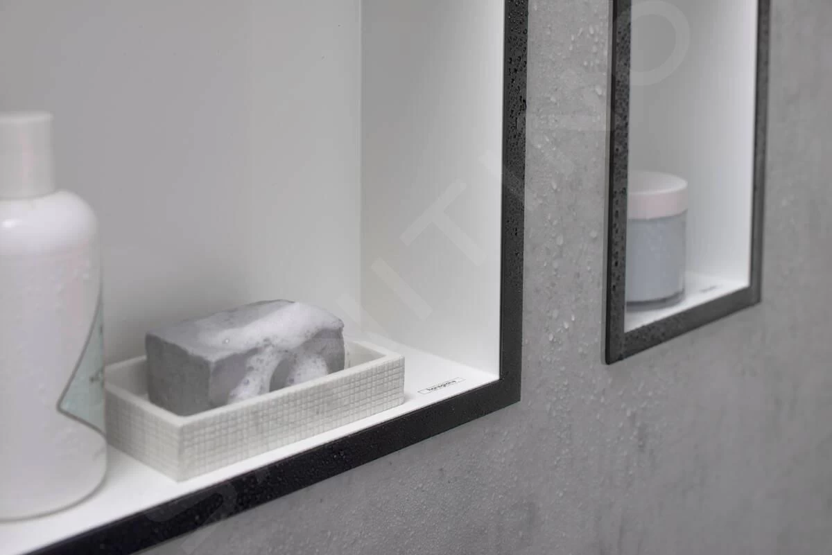 Hansgrohe XtraStoris Individual - Inbouwnis Met Designlijst, 300x150x100 Mm, Geborsteld Rvs/mat Zwart 56094670 - Afbeelding 3