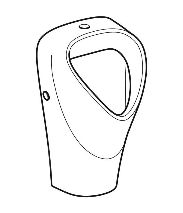 Geberit Selnova - Urinoir Trigonal, Bovenste Waterinlaat, Wit 501.676.00.1 - Afbeelding 3