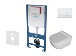 Kielle Genesis - Set Voorwandinstallatie, Toilet Gaia, Toiletbril Softclose En Bedieningspaneel Gemini III, Wit Glans 30505SS05