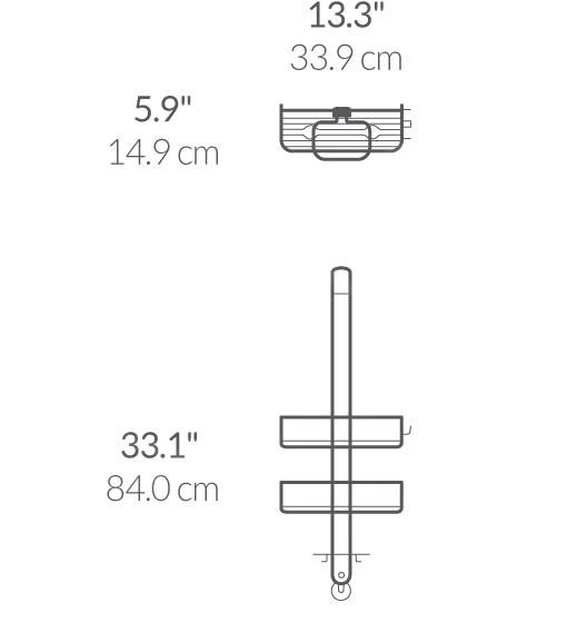 Simplehuman Badkamer Accessoires - Verstelbaar Doucherekje, Rvs BT1101 - Afbeelding 2