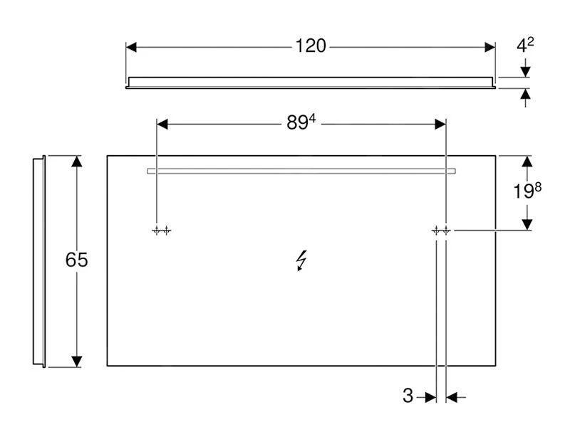 Geberit Option - Spiegel Met LED-verlichting, 1200x650 Mm 500.585.00.1 - Afbeelding 2