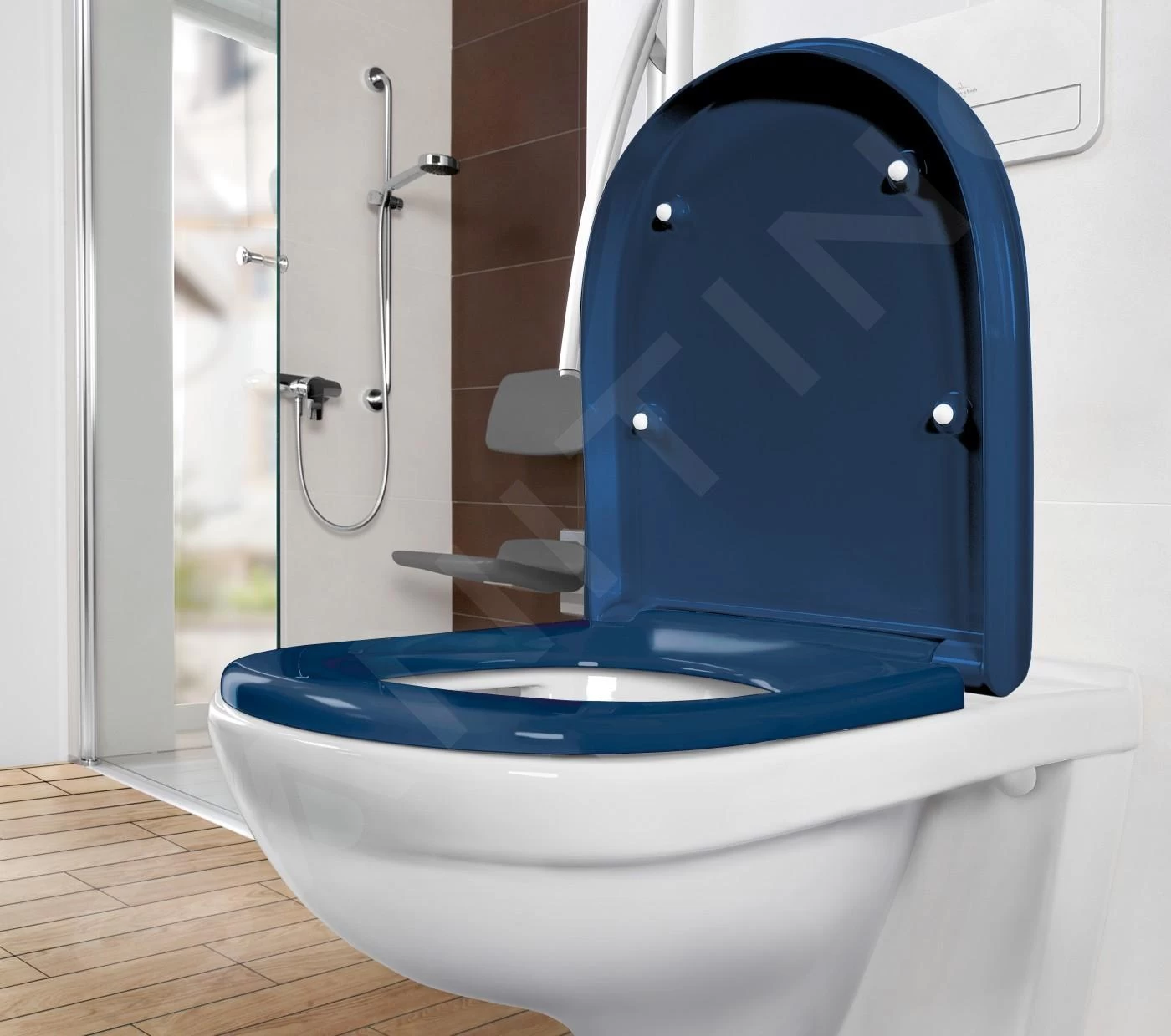 Villeroy & Boch ViCare - WC-zitting, SoftClose, QuickRelease, AntiBac, Blauw 9M67S1P1 - Afbeelding 3