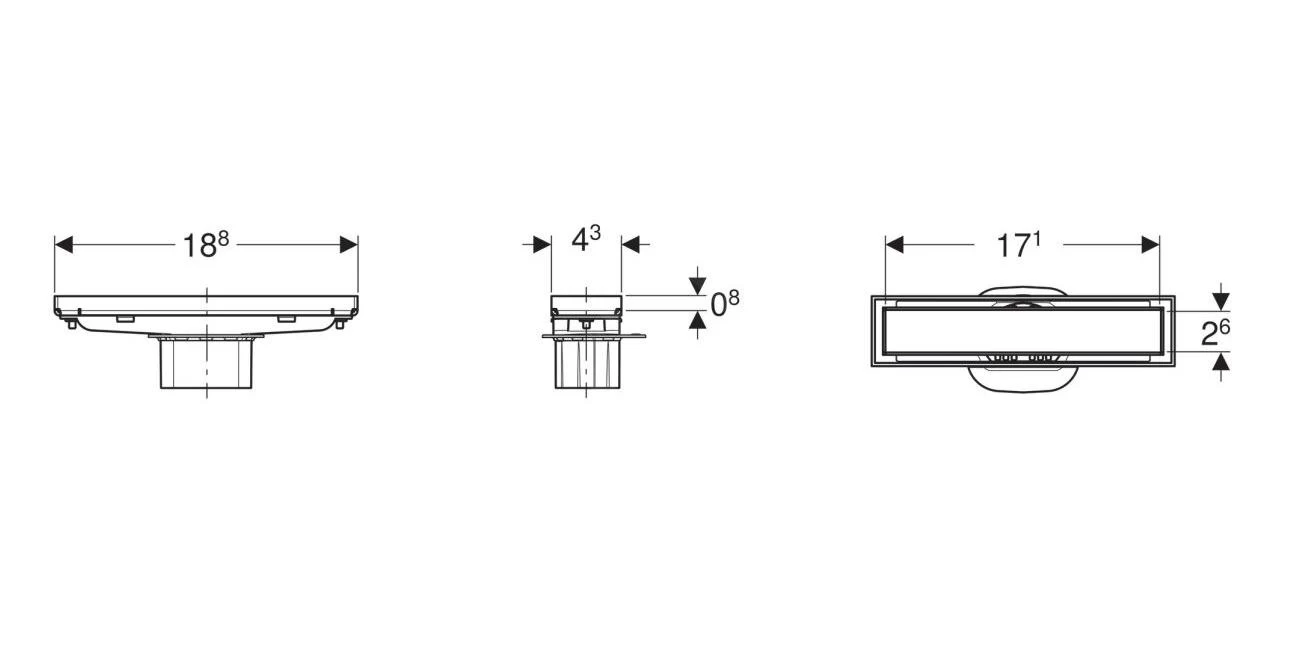Geberit CleanLine - Douchegoot Voor Tegelvloer,geborsteld Roestvrij Staal 154.455.00.1 - Afbeelding 2