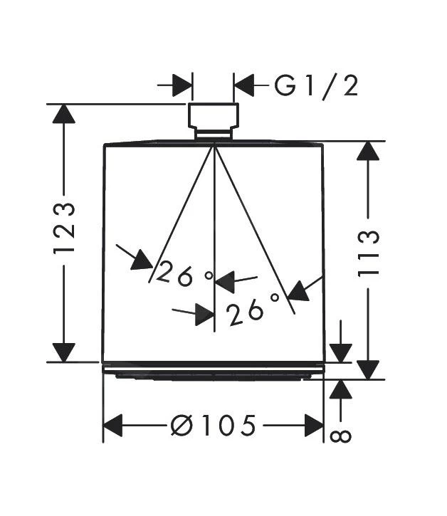 Hansgrohe Pulsify - Hoofddouche 105, 1jet, EcoSmart, Mat Wit 24132700 - Afbeelding 2