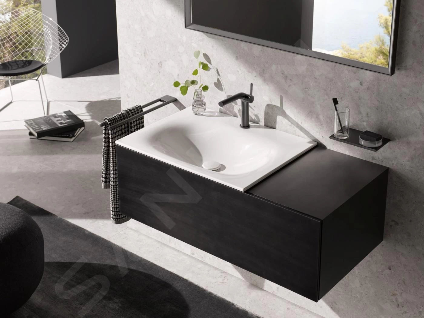 Keuco Edition 400 - Wastafelkraan, Zwart Chroom Geborsteld 51502130100 - Afbeelding 6