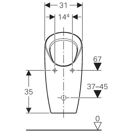 Geberit Urinoirs - Urinoir Preda Waterloos, Wit 116.071.00.1 - Afbeelding 2