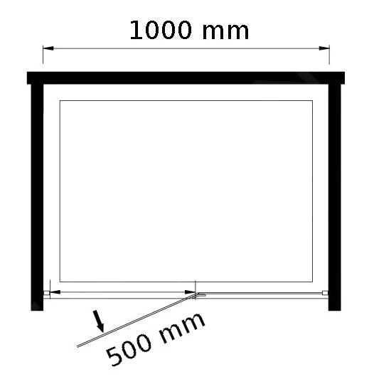 Lansanit LitLUX Brix - Pendel Douchedeur 1000 Mm, Rechts, Glanzend Aluminium/helder Glas H2Y-10R - Afbeelding 2