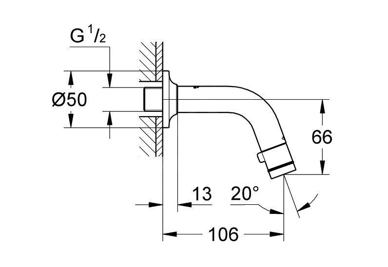 Grohe Universal - Universeel Wand Fonteinkraan, Chroom 20205000 - Afbeelding 2
