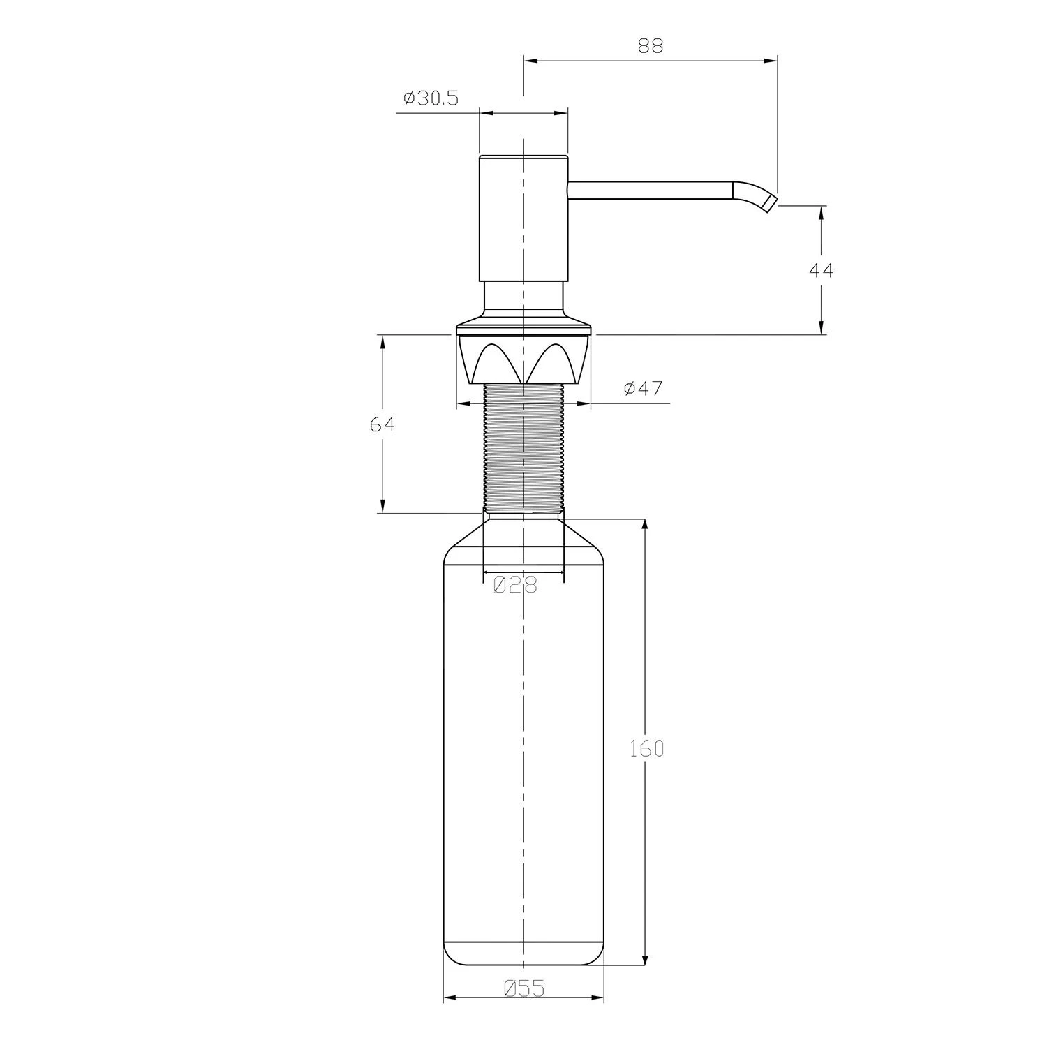 Sapho Accessoires - Inbouw Zeepdispenser, Rond, Chroom SP023 - Afbeelding 2