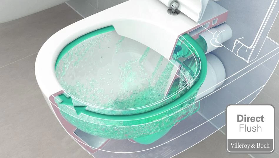 Villeroy & Boch O.novo - Staande Toiletpot, Afvoer Achteraan, DirectFlush, AntiBac, CeramicPlus, Alpine Wit 5661R0T2 - Afbeelding 6